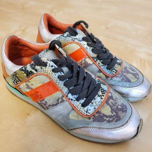 Anthropologie Liebeskind Audra Leather Snakeskin Mixed print Sneakers 38 / 7-7.5